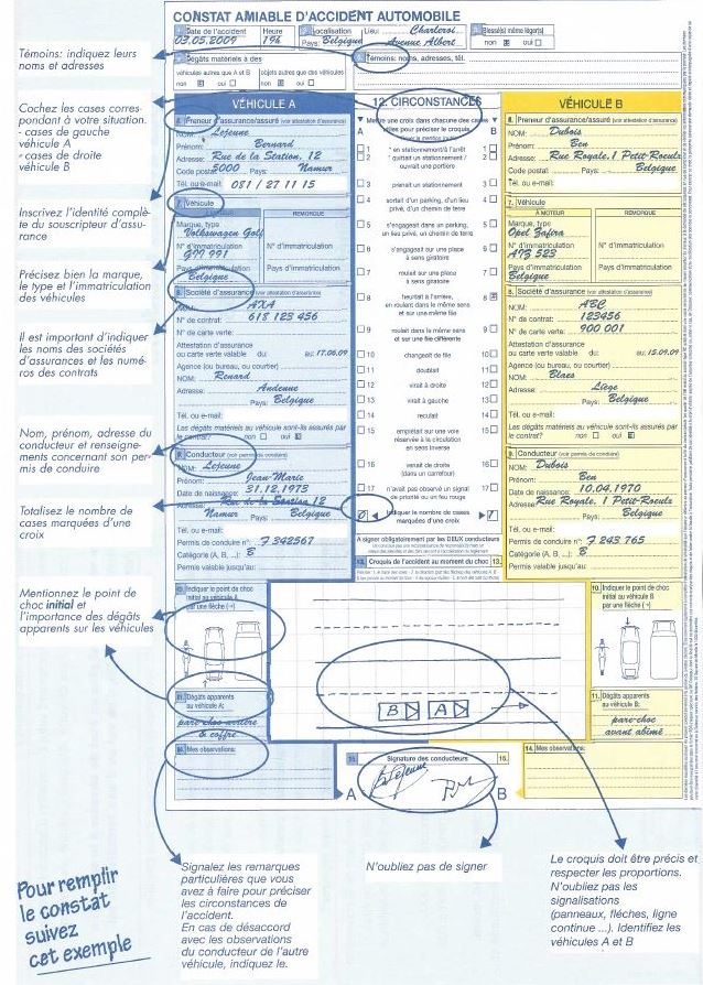 Exemple De Croquis Constat Amiable Daccident Automobile